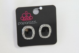 Paparazzi Earrings (New) The Modern Monroe - Black - Post Earring - $5.16