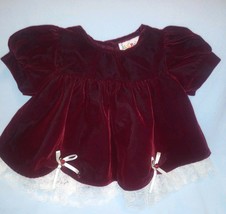 Vintage Adorable Valour Dark Red  Dress Toddler Girls Holiday Sz 6 Month... - $27.71