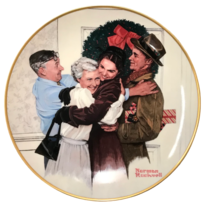 Christmas1985 Norman Rockwell Gorham Christmas Plate Home for the Holida... - $9.89