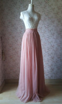 DEEP BLUSH Long Tulle Skirt Plus Size Floor Length Tulle Skirt Bridesmaid Outfit image 2