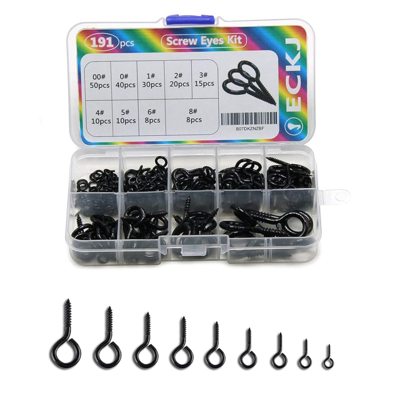 Uxcell 0.9 Small Screw Eye Hooks Self Tapping Screws Carbon Steel