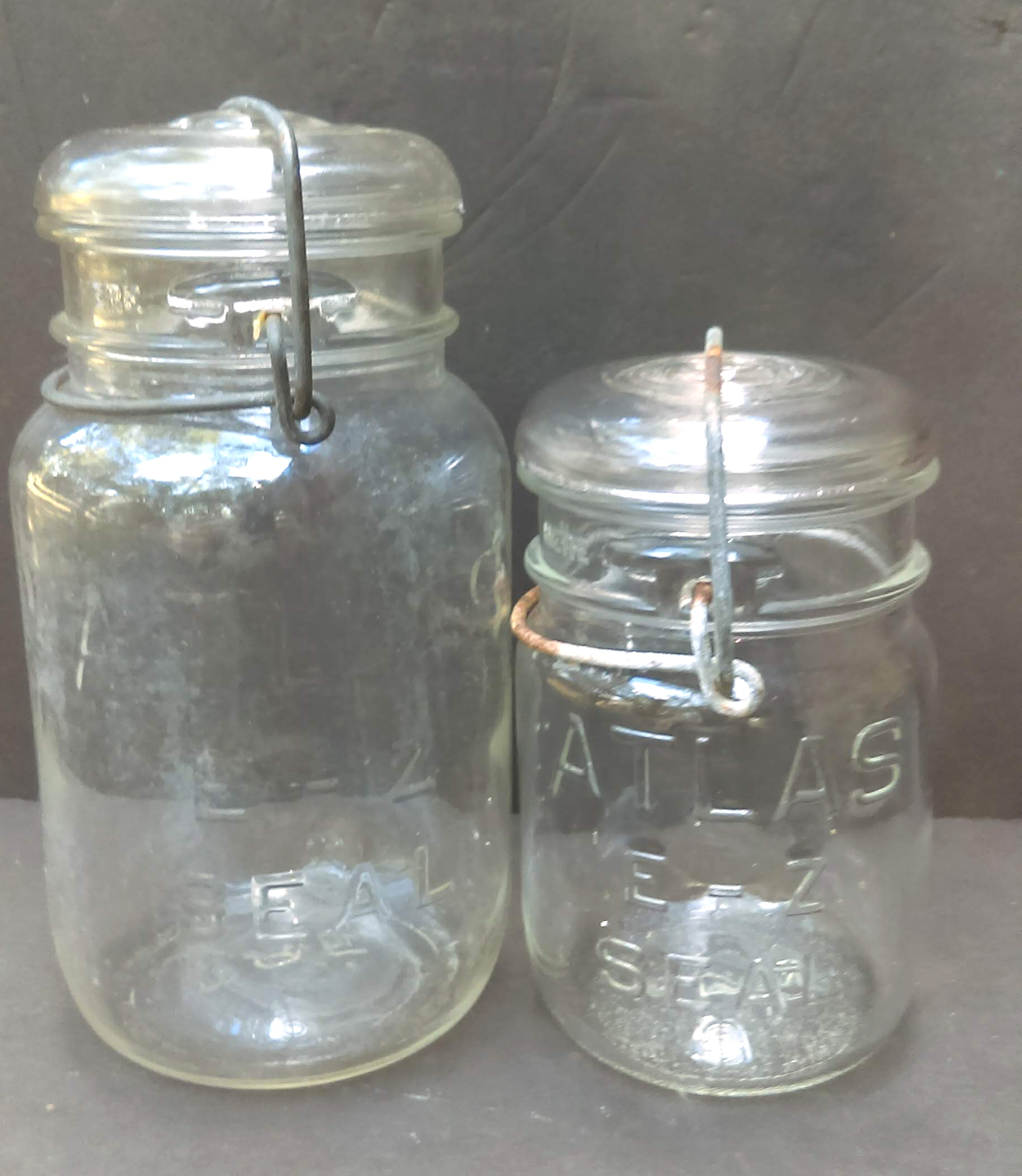 Real Vintage Clear Glass Mason Jars without Lids / Atlas Strong Shoulder  Mason & Lamb Mason Large Jars / Antique Quart-Sized Mason Jars