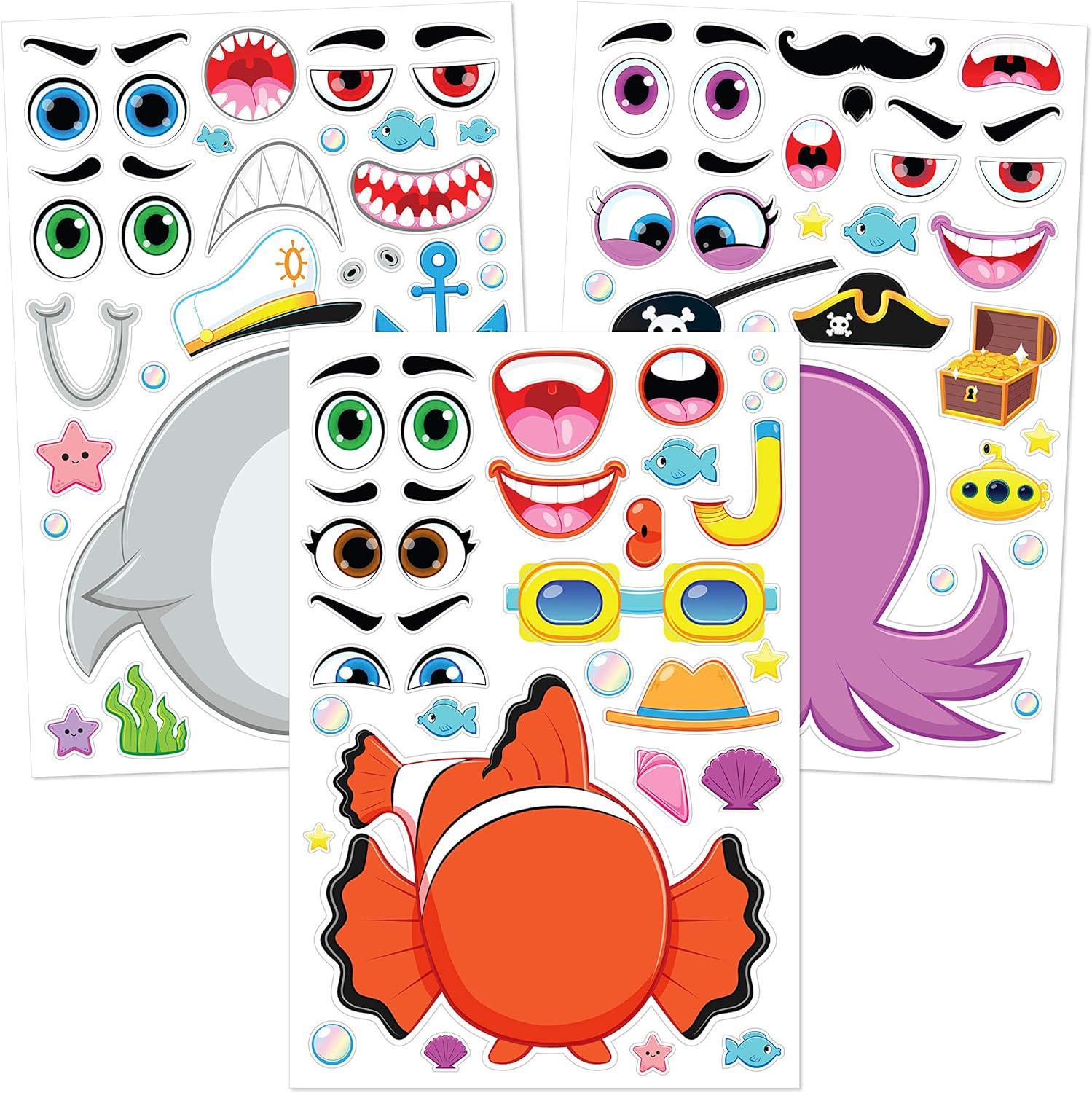 JOYIN 36 PCS 9.8 x6.7 Make-a-face Sticker and 22 similar items