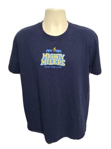 NYRR New York Road Runners Mighty Milers Adult Large Blue TShirt - T-Shirts