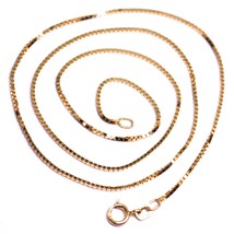 SOLID 18K ROSE GOLD CHAIN 1.1 MM VENETIAN SQUARE BOX 17.7&quot;, 45 cm, ITALY... - $524.00