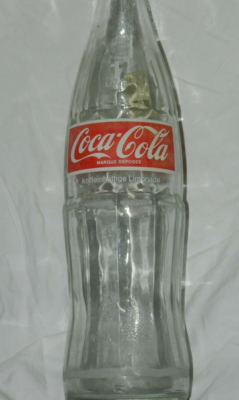 VTG. Coca Cola COKE & Sprite 1 Liter 33.8oz Glass Bottles Cap On