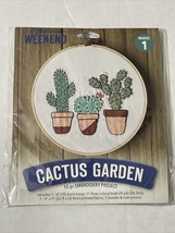 Leisure Arts 49811 Embroidery Kit Maker 6" Cactus Garden Includes Hoop - $9.89