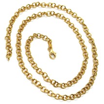 18K YELLOW GOLD CHAIN 15.75 IN, ROUND CIRCLE ROLO LINK DIAMETER 4 MM MAD... - $788.75