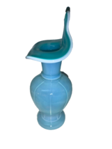 Fenton Art Glass Blue Opaline Jack in Pulpit Vase Marked Fenton - $45.00