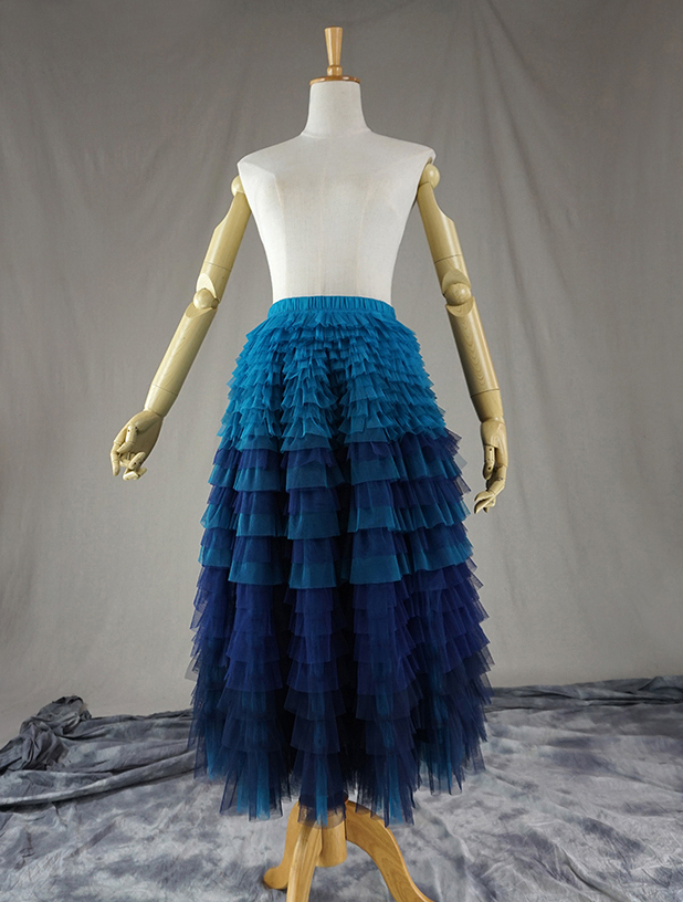 Layered tulle cheap midi skirt