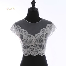 Deep V Illusion Neckline Lace Tops Sleeveless Empire Style Lace Bridesmaid Tops image 6