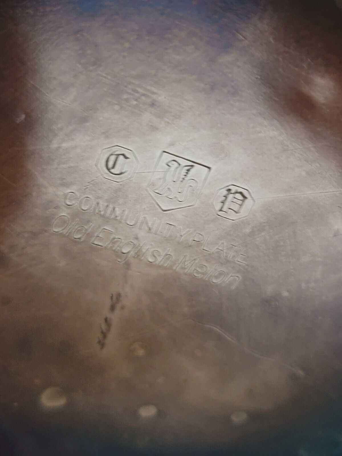 Antique Old English Melon Community Plate Silver Metal Teapot Tea