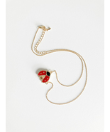 Carnelian and Onyx Ladybug Pendant in Gold - $65.00