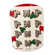 Celebrate It Bows And Holly Leaf Cookie Baking Sheet, Mold Non Stick - $11.87