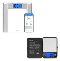 EatSmart Precision Tracker Digital Bathroom Scale with Accutrack Software,  Silver/Grey
