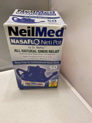 Equate Neti Pot with 50 Saline Packets Nasal Wash System for Sinus  Congestion - Blue