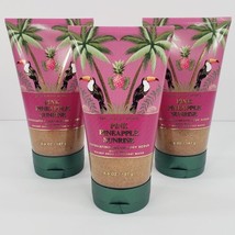 3 Pink Pineapple Sunrise Beach Body Scrub Bath Body Works Exfoliating Wash - $34.95