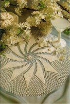 6X Whirlwind Pinwheel Sunburst Lagoon Cappriccio Statement Crochet DOILY Pattern - $8.99