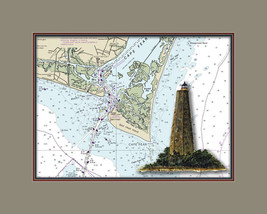 Bald Head Island Lighthouse and Nautical Chart High Quality Canvas Print - $14.99+