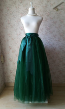 4-Layered DARK GREEN Tulle Skirt High Waisted Plus Size Long Puffy Tulle Skirt