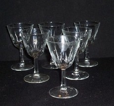 6 Vintage Clear Glass Stemmed Wine/Cocktail Bar Glasses 4 oz 5&quot; - $18.00