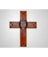 Inspirational Country Western Horseshoe and Wooden Cross - $19.98