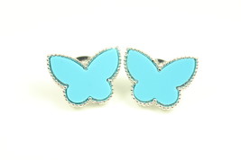 Silver Turquoise Butterfly Earrings - $35.00