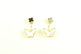 Hooped Motif and Butterfly Earrings - $55.00
