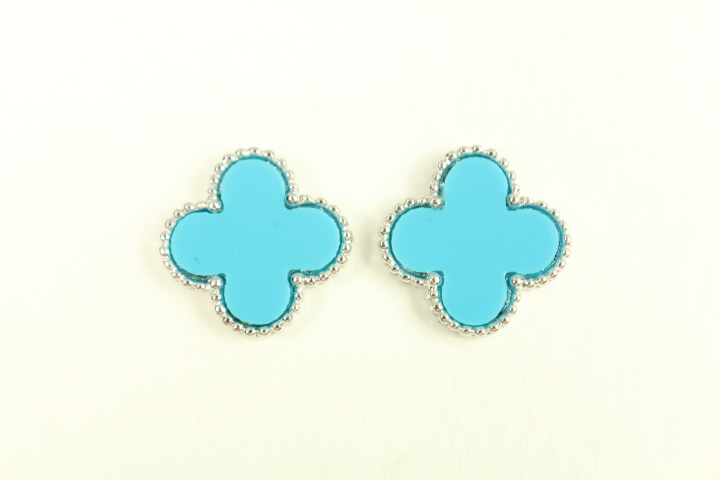 Primary image for Medium Silver Plated Turquoise Motif Earrings