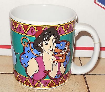 Vintage Disney Store Aladdin Coffee Mug Cup 1990's Made In Japan