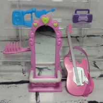 Barbie Accessories Lot Music Mirror Boombox Guitar  - $14.84