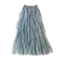 GRAY Tiered Tulle Maxi Skirt Full Layered Skirt Outfit Bridesmaid Tulle Skirts image 1
