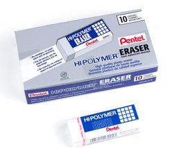 Pentel Hi-Polymer Block Eraser, Large, White, Pack of 10 ZEH-10 Erasers ... - $15.13
