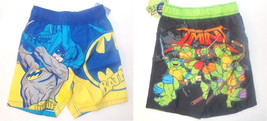 Batman TMNT Toddler Boys Swim Shorts Mesh Lining UPF 50+ Size 2T, 3T or 4T NWT - $9.79