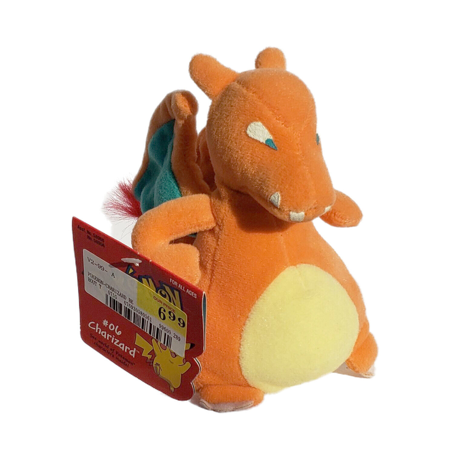 Charizard Hasbro 1998 Vintage Plush Toy Bean Bag with Tag Kay Bee Toys
