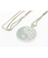 YIN and YANG Sterling Silver PENDANT and 18&quot; Italian Sterling NECKLACE - $40.00