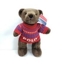 Ralph Lauren Polo Teddy Bear 2000 Red Fair Isle Sweater 15&quot; Vintage Plus... - $42.74