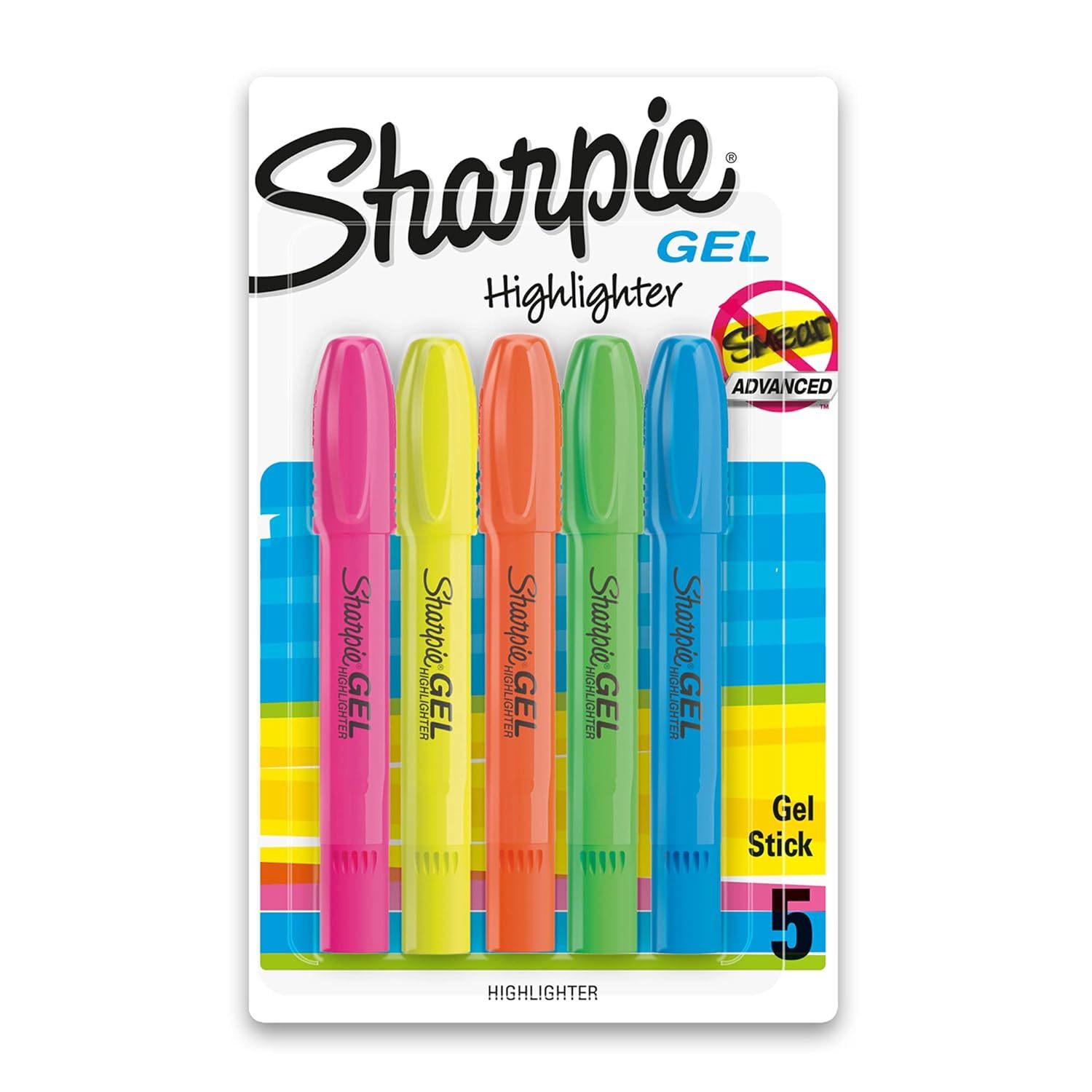 Sharpie Gel Highlighters, Bullet Tip, Assorted Colors, 5 Count - $15.99