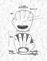 Baseball Fielder's Glove Patent Print - Gunmetal - $7.95+