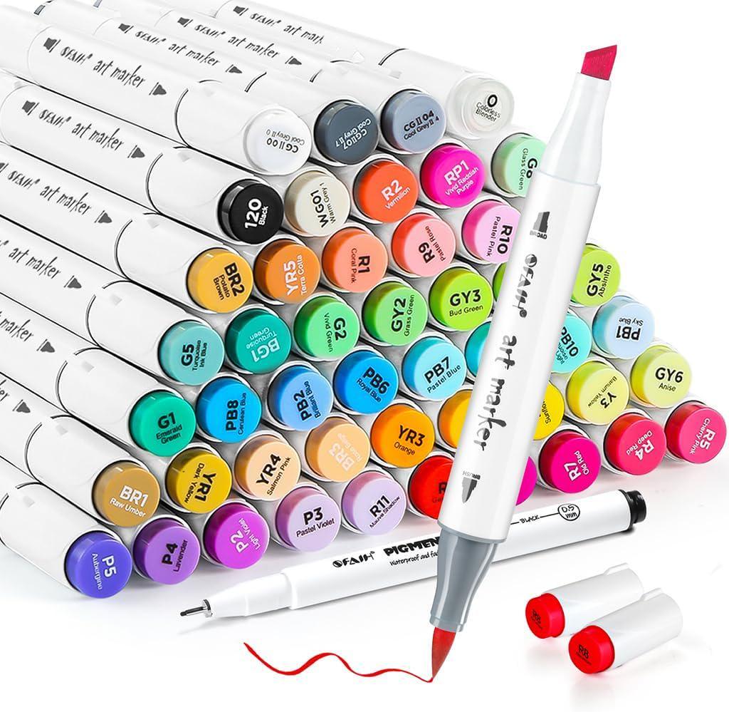 Alchilalart 80-Colors Alcohol Based Markers, Alcohol Markers Set