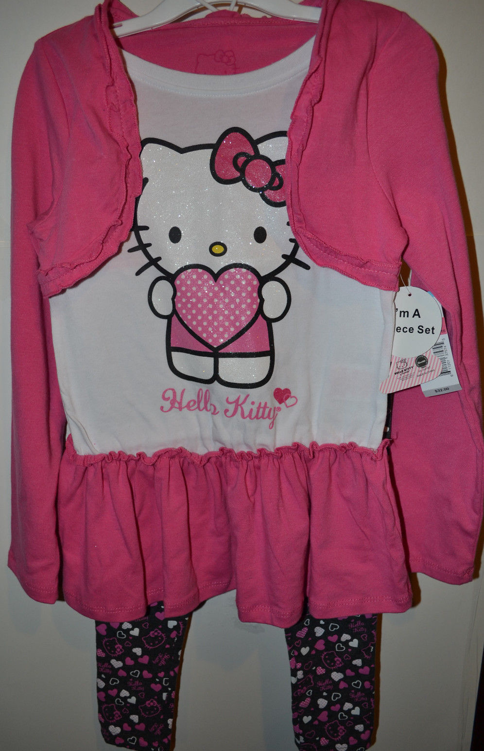 Hello Kitty Girls 2 Piece Set Size 5 Nwt Pink And Hearts Outfits And Sets