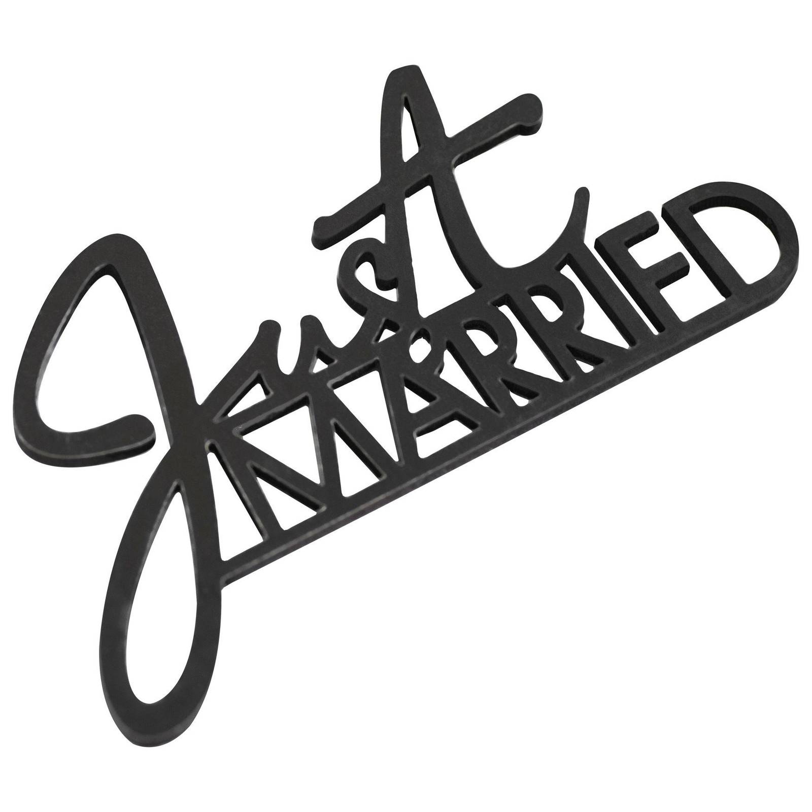 Modern Black Wooden Just Married Table Sign Wedding Breakfast Centerpieces And Table Decor 