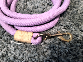 Action Company Braided Lead with Horsehair Tassel Lavender 9 Foot image 2