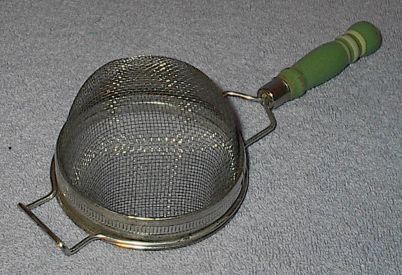 Antique Galvanized Steel Handled Steamer Cooking Pot Tin Metal Colander  Vintage