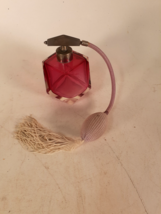 Antique Chech/ Bohemian Moser Style Cranberry Glass Perfume Atomizer - $81.94