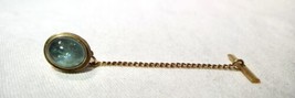 Vintage 14K Yellow Gold Cabochon Labradorite Tie Tack Pin K1275 - $246.51