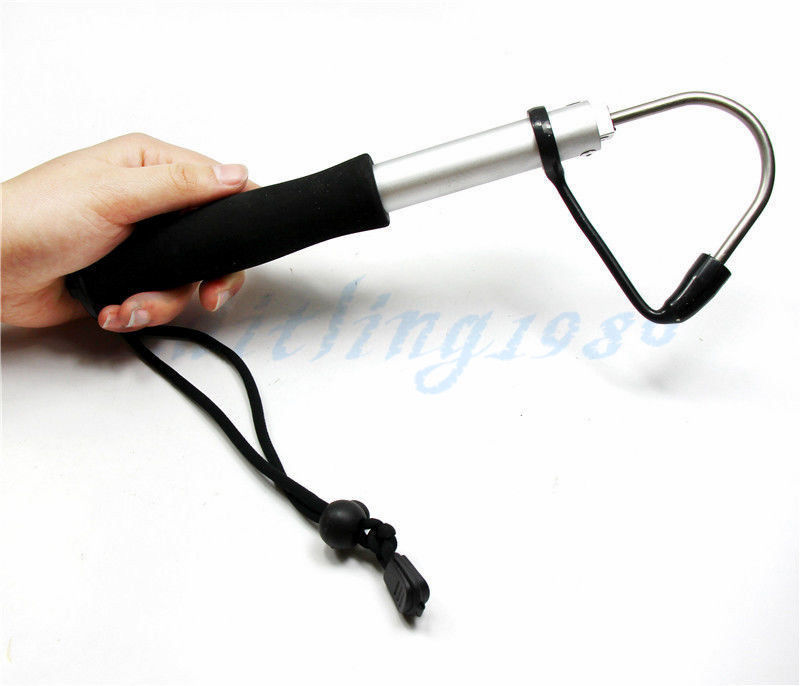 Telescopic Fish Gaff Stainless Ice Sea Fishing Spear & Hook Lip Gripper