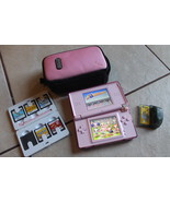 Coral Pink Nintendo DS Lite Handheld Console System w 6 Games and case n... - $59.00