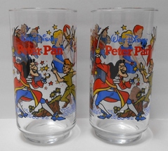 PETER PAN Walt Disney vintage McDonald&#39;s lot of 2 Drink Glasses Coca Cola  - $44.95