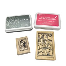 Lot of 2 New tamp Ink Pad and 2 Stamps King Hearts Passionate Poste - $18.81